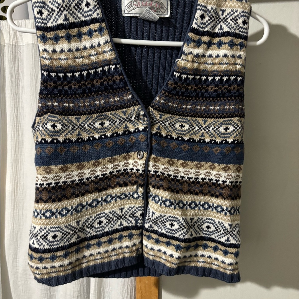 Nuggets size M Patterned Knit Sweater Vest